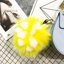 Excellent quality puff ball keychain fox tail fur accessory